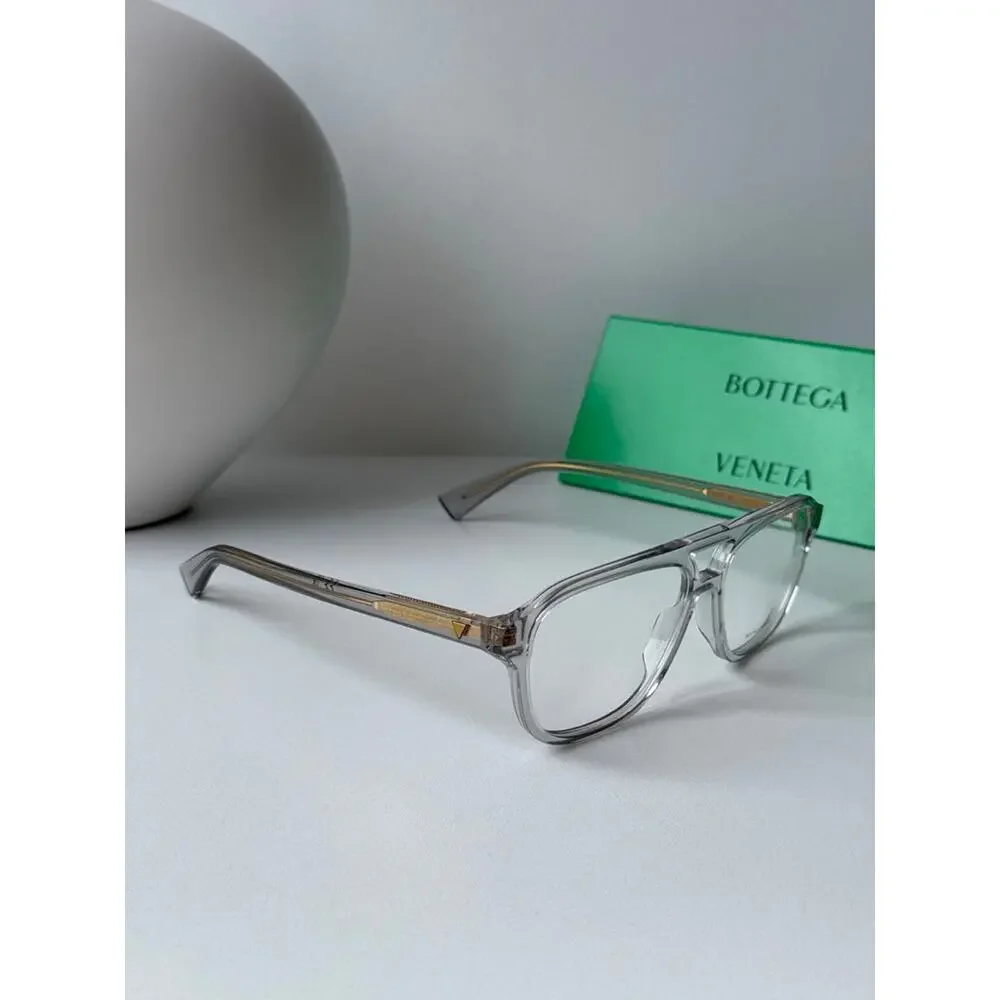 NEW Bottega Veneta BV1294O Grey Aviator Eyeglasses Frames